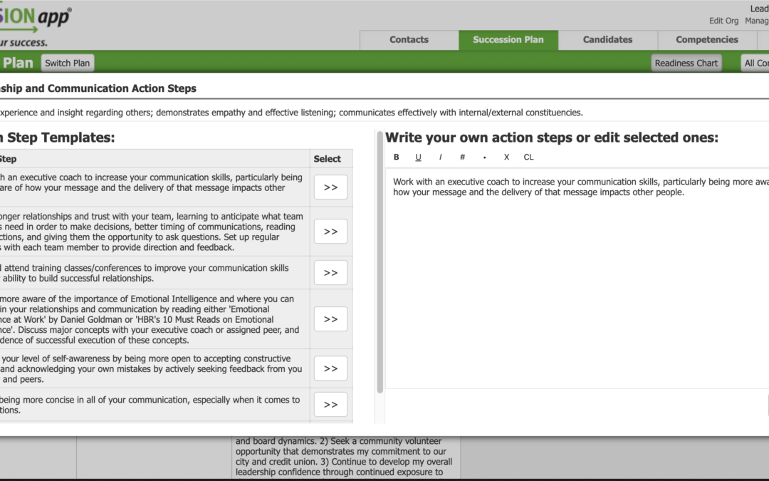 News: SUCCESSIONapp® Makes Creating Successor Development Plans Even Easier