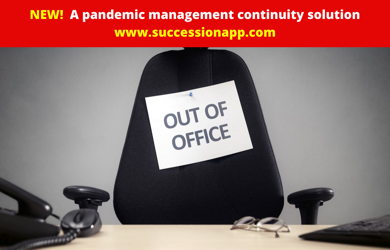 Business chair with out of office sign Pandemic Software