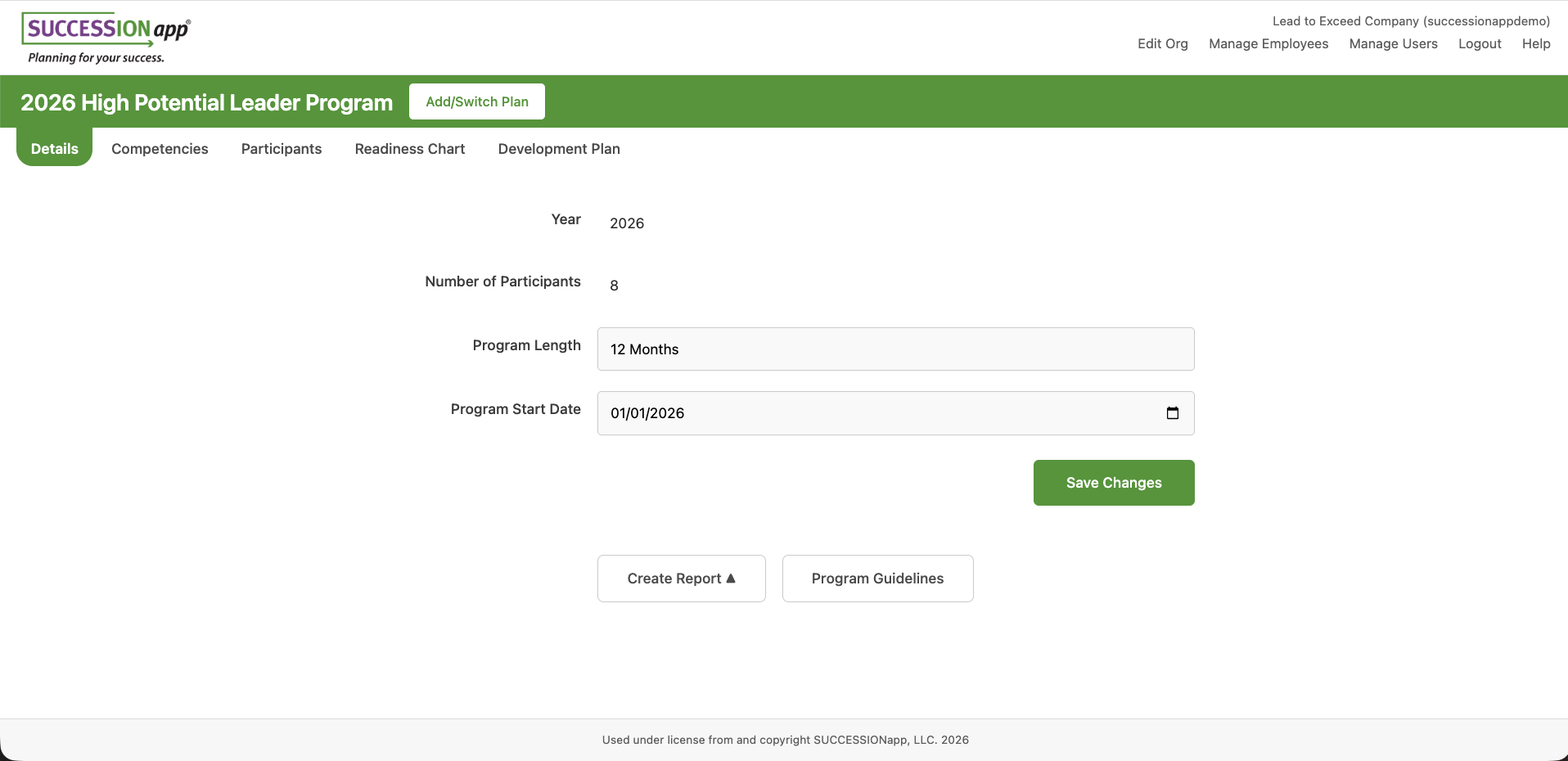 Screenshot showing the step-by-step flow of the SUCCESSIONapp® high potential leader module.